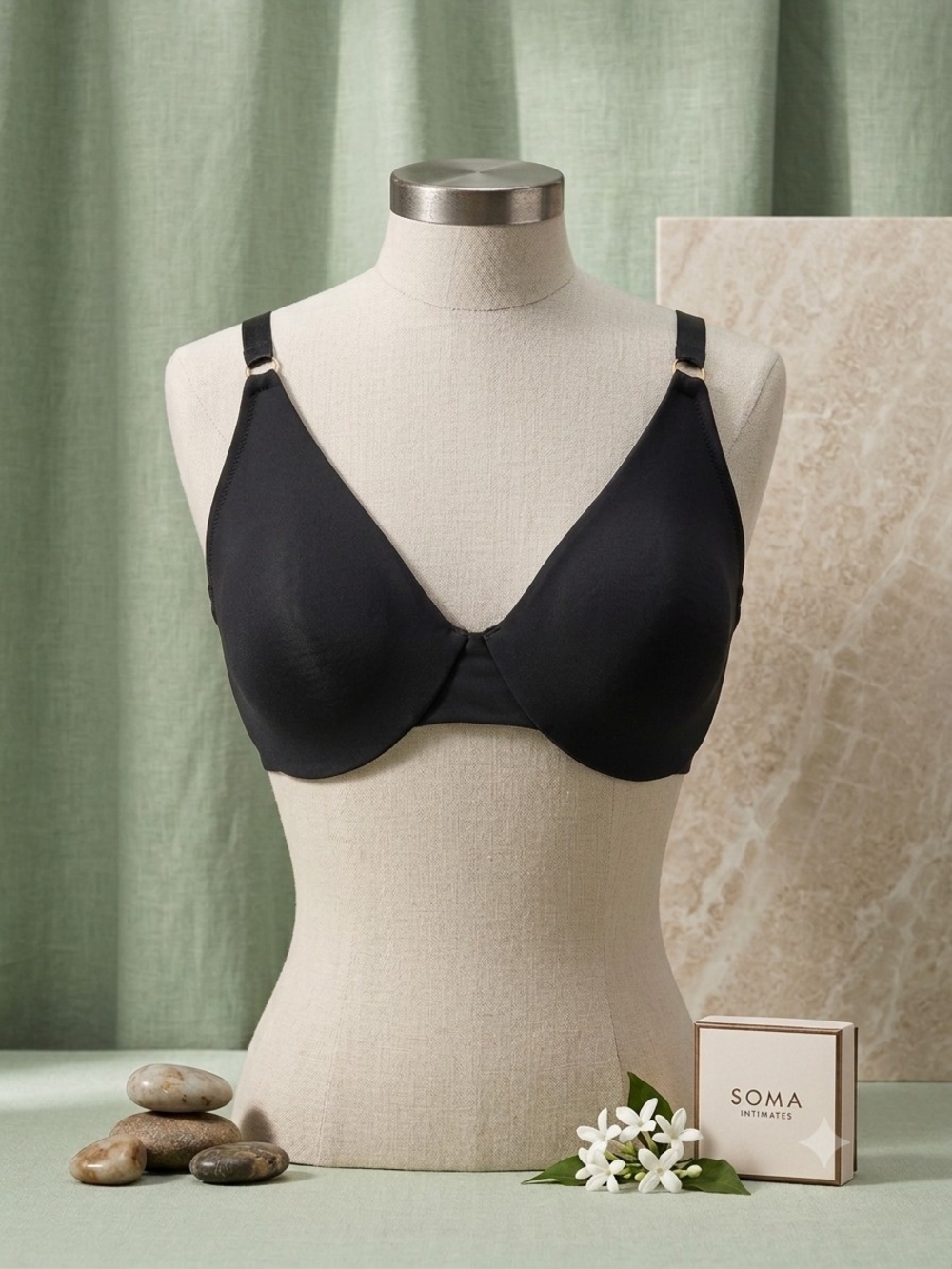 Soma Black Bra - Smooth Unpadded Cups